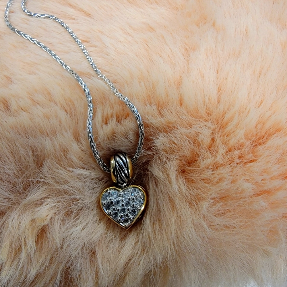 JOHN MEDEIROS Celebration Petite Pave Heart Necklace